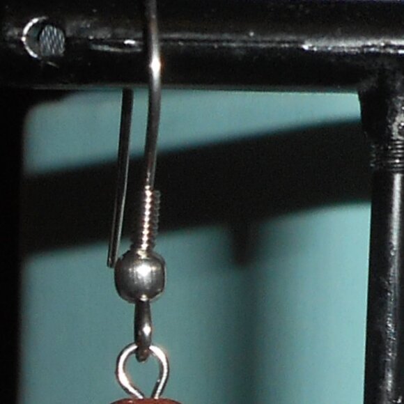 EARRINGS - 1 pair - dangle bead - fish hook ear wire - Picture 4 of 7